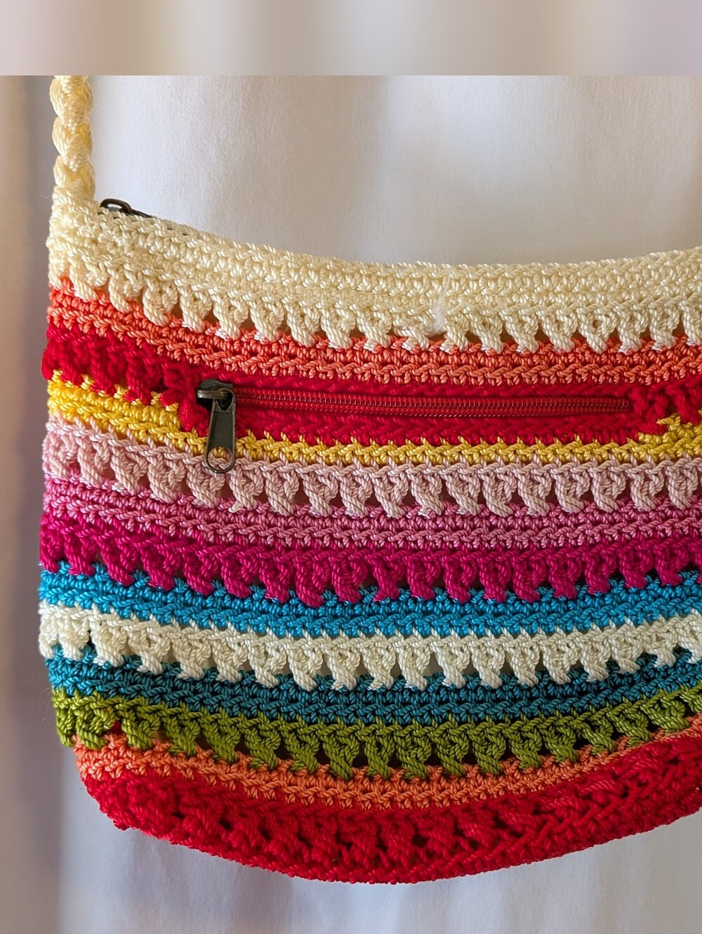 Croft And Barrow Multicolor  Bohemian Crochet Crossbody Purse